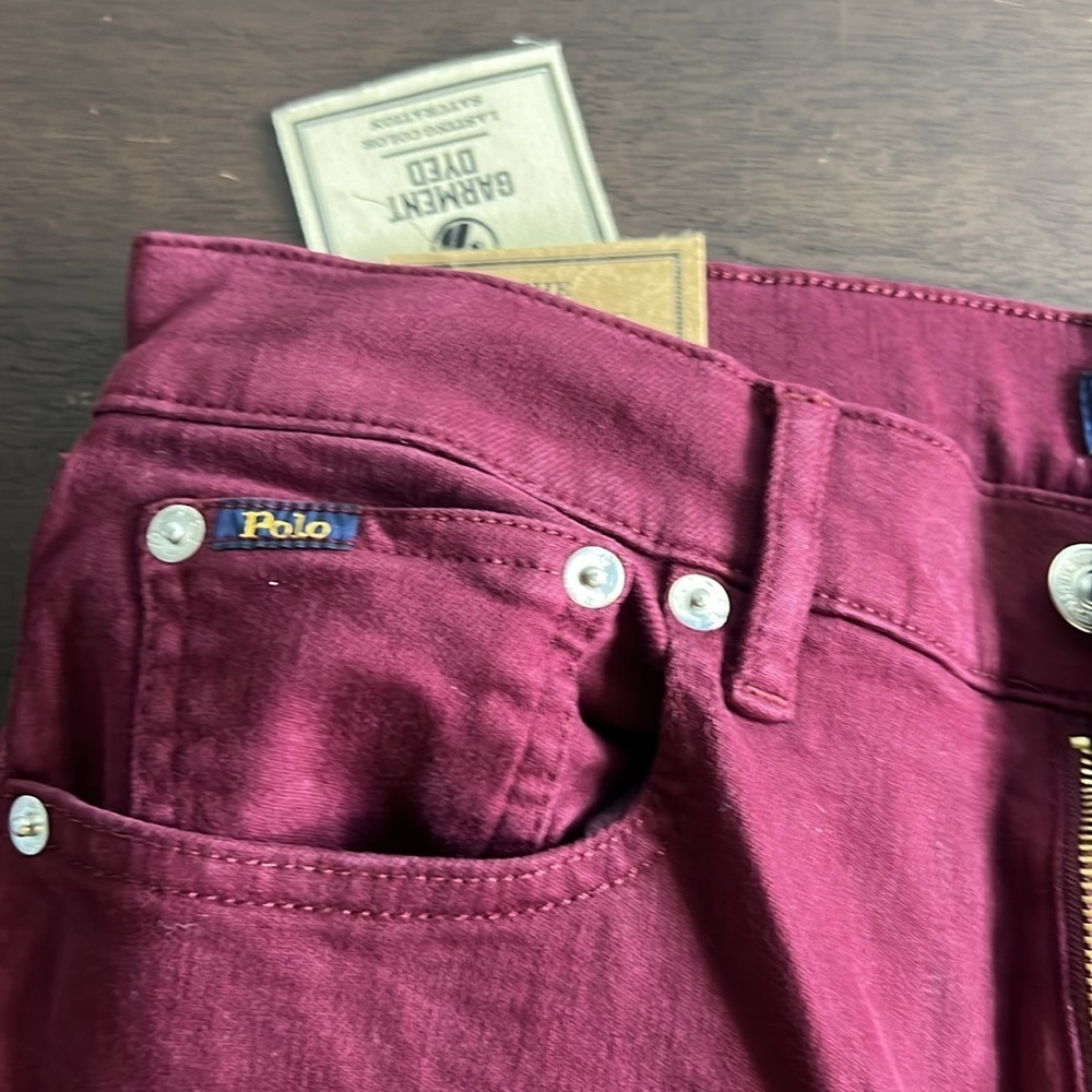Polo Ralph Lauren Tompkins High-Rise Skinny Ankle Jeans Riella Burgundy Womens - Picture 9 of 10